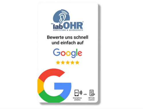 Google Bewertungen mit Logo, QR Code und NFC Funktion