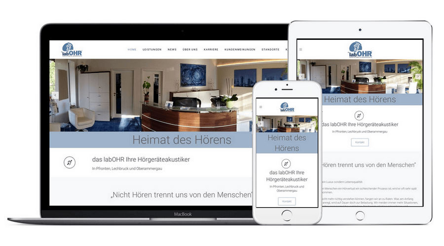 Webseite erstellt für Hörgerate Akustiker in Pfronten