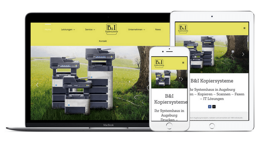 Webseite erstellt für bui Kopiersysteme Augsburg