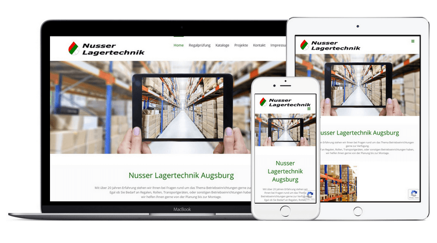 Homepage erstellt für Nusser Lagertechnik Augsburg